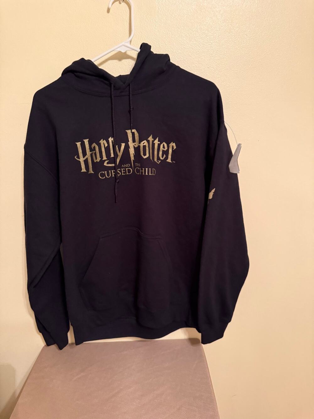 Harry Potter and the Cursed Child Hoodie Size Medium Black Gold Graphic